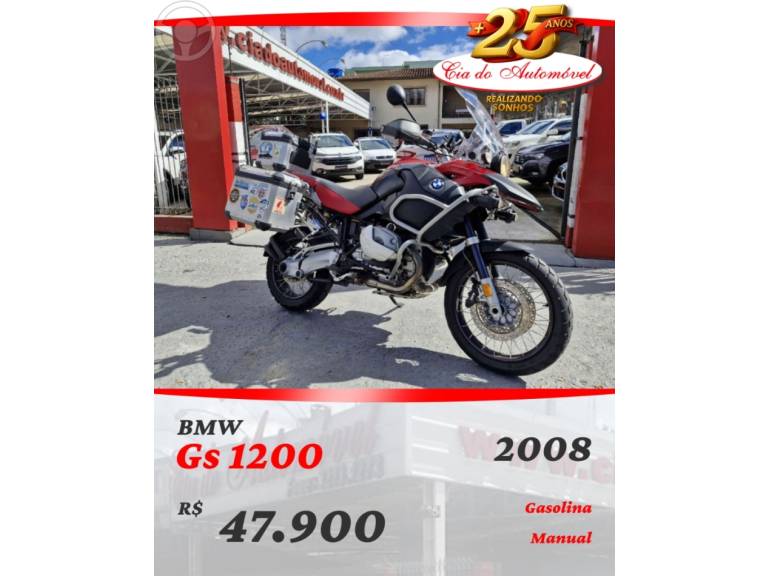 BMW - R 1200 GS ADVENTURE - 2008/2008 - VERMELHA - R$ 47.900,00
