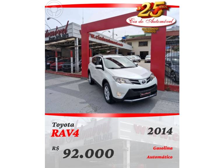 TOYOTA - RAV4 2.0 4X4 16V 4P AUTOMÁTICO - 2014/2014 - BRANCA - R$ 92.000,00