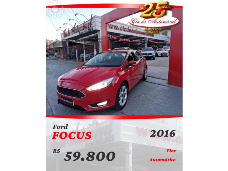 FORD - FOCUS 2.0 SE PLUS 16V FLEX 4P AUTOMÁTICO - 2015/2016 - VERMELHA - R$ 59.800,00