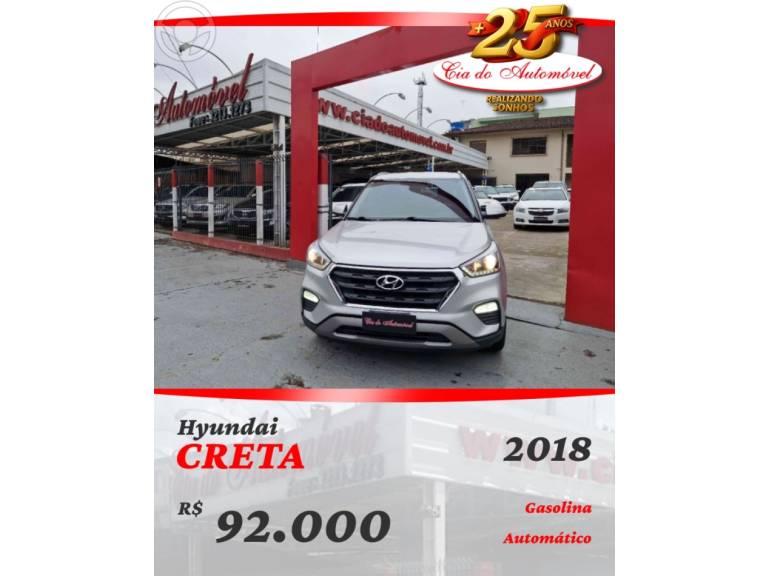 HYUNDAI - CRETA 2.0 16V FLEX PRESTIGE AUTOMÁTICO - 2018/2018 - PRATA - R$ 92.000,00