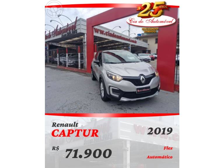 RENAULT - CAPTUR 1.6 LIFE 16V FLEX 4P AUTOMÁTICO - 2019/2019 - PRATA - R$ 71.900,00