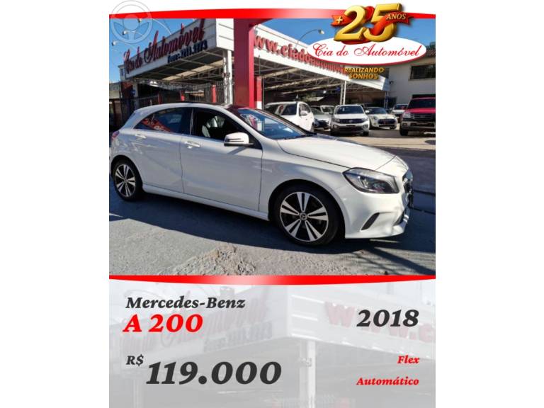 MERCEDES-BENZ - A 200 1.6 TURBO 16V FLEX 4P AUTOMÁTICO - 2017/2018 - BRANCA - R$ 119.000,00