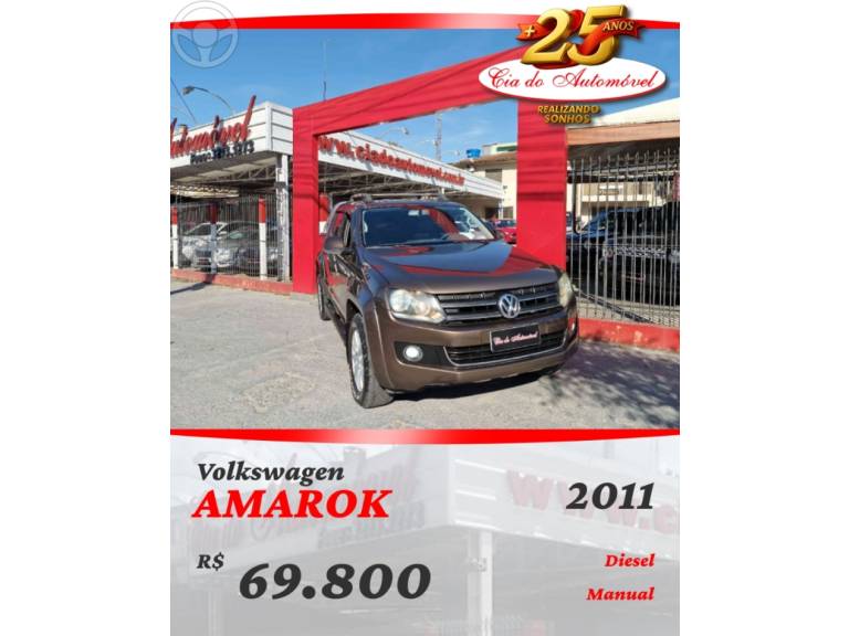 VOLKSWAGEN - AMAROK 2.0 HIGHLINE 4X4 CD 16V TURBO INTERCOOLER DIESEL 4P MANUAL - 2010/2011 - MARROM - R$ 69.800,00