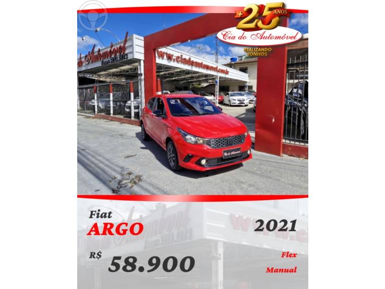 FIAT - ARGO 1.0 FIREFLY FLEX DRIVE MANUAL - 2020/2021 - VERMELHA - R$ 58.900,00