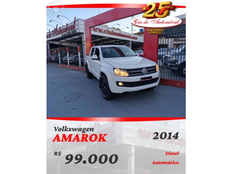 VOLKSWAGEN - AMAROK 2.0 TRENDLINE 4X4 CD 16V TURBO INTERCOOLER DIESEL 4P AUTOMÁTICO - 2014/2014 - BRANCA - R$ 99.000,00