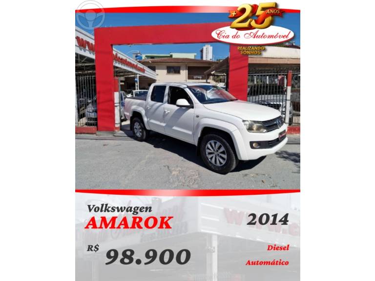 VOLKSWAGEN - AMAROK 2.0 TRENDLINE 4X4 CD 16V TURBO INTERCOOLER DIESEL 4P AUTOMÁTICO - 2014/2014 - BRANCA - R$ 98.900,00