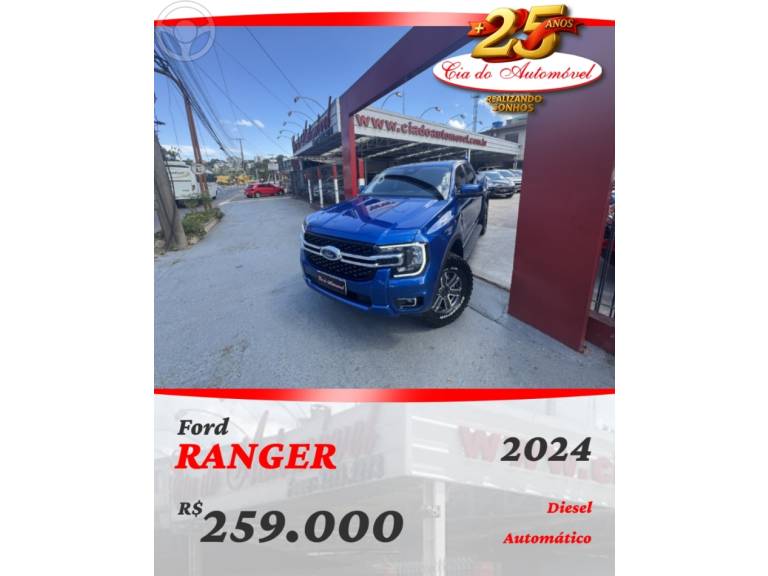 FORD - RANGER 3.0 V6 XLT CD TURBO 4X4 DIESEL 4P AUTOMÁTICO - 2024/2024 - AZUL - R$ 259.000,00