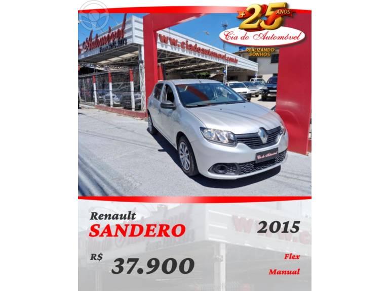 RENAULT - SANDERO 1.0 AUTHENTIQUE 16V FLEX 4P MANUAL - 2014/2015 - PRATA - R$ 37.900,00
