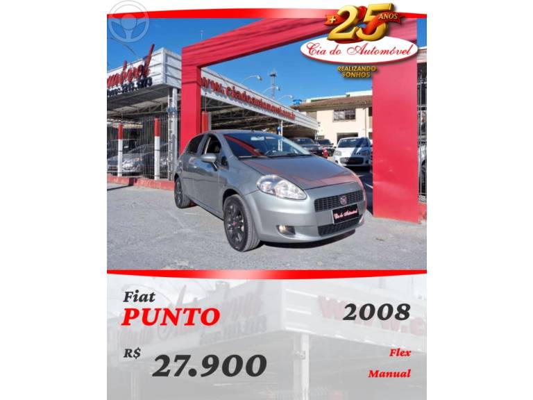 FIAT - PUNTO 1.4 ELX 8V FLEX 4P MANUAL - 2007/2008 - CINZA - R$ 27.900,00