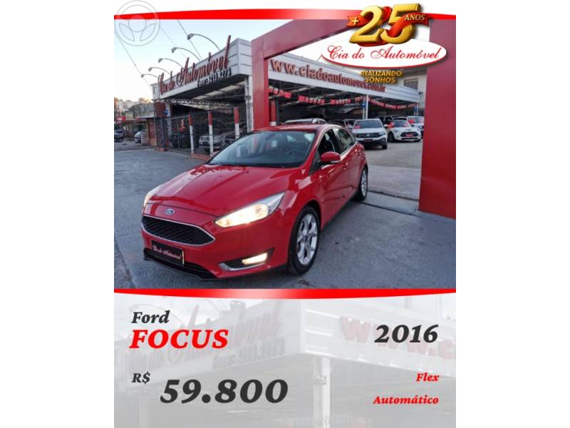 FORD - FOCUS 2.0 SE PLUS 16V FLEX 4P AUTOMÁTICO - 2015/2016 - VERMELHA - R$ 59.800,00
