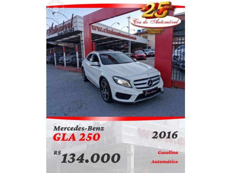 MERCEDES-BENZ - GLA 250 2.0 16V TURBO SPORT 4P AUTOMÁTICO - 2015/2016 - BRANCA - R$ 134.000,00