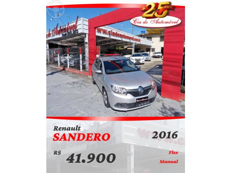 RENAULT - SANDERO 1.6 EXPRESSION 8V FLEX 4P MANUAL - 2015/2016 - PRATA - R$ 41.900,00