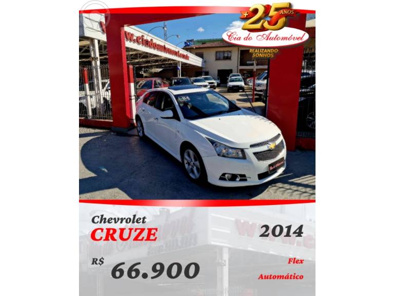 CHEVROLET - CRUZE 1.8 LTZ SPORT6 16V FLEX 4P AUTOMÁTICO - 2013/2014 - BRANCA - R$ 66.900,00
